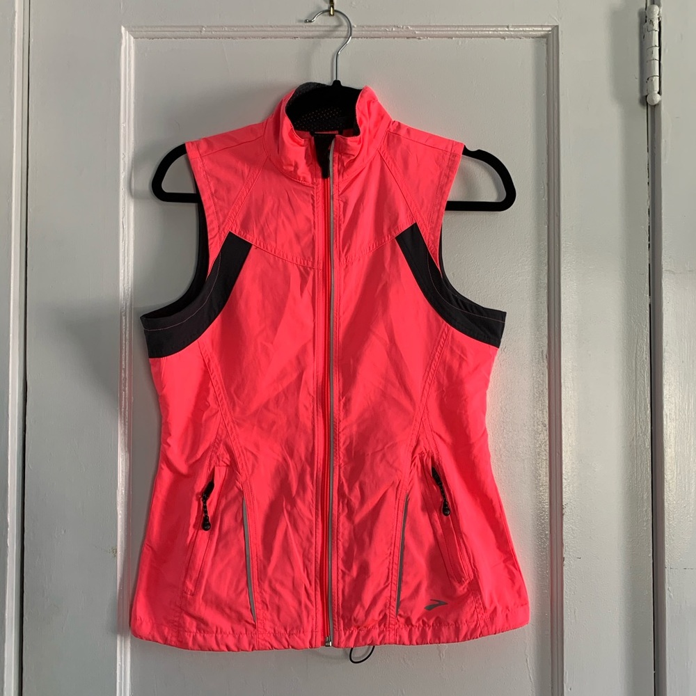 Bright pink visibility running vest